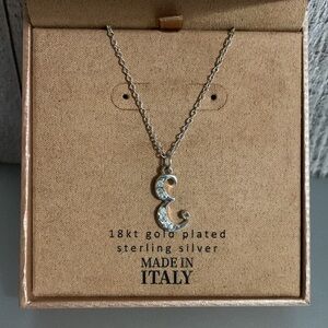 “E” Silver Diamond Necklace